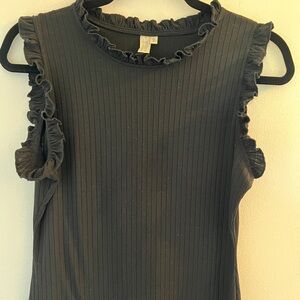 Hayden Los Angeles Women's Ruffled Mock Neck Tank Top